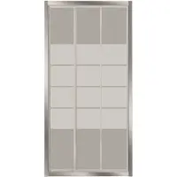 Van Marcke GO Nisdeur VM Go Avis 90x185cm Schuifdeur 4mm Veiligheidsglas Met Stroken Chroom