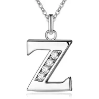 LGT JWLS Zilverkleurige Letter Z Dames Ketting met Zirkonia