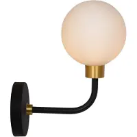 Lucide BEREND - Wandlamp Badkamer - 1xG9 - IP44 - Zwart