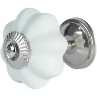 Clayre & Eef Deurknop Ø 4 Cm Blauw Keramiek Meubelknop Kastknop Blauw Meubelknop Kastknop