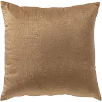 Dutch decor - CROCO - Kussenhoes 40x40 cm – subtiele kroko print - Tobacco Brown - bruin