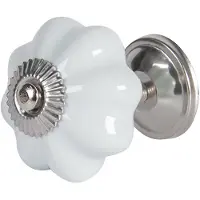 Clayre & Eef Deurknop Ø 4 Cm Blauw Keramiek Meubelknop Kastknop Blauw Meubelknop Kastknop