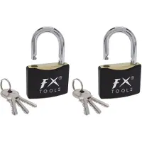 Fx Tools 2x Hangslot 50mm metaal zwart - Hangsloten