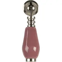 Clayre & Eef Deurknop 2x6 Cm Roze Keramiek Meubelknop Kastknop Roze Meubelknop Kastknop
