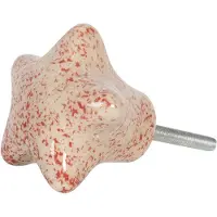 Clayre & Eef Deurknop 4 Cm Rood Keramiek Meubelknop Kastknop Rood Meubelknop Kastknop