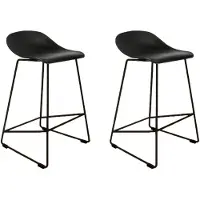 Livin24 Scandinavische Barkruk Ellen zwart 66cm - Barkrukken set van 2.
