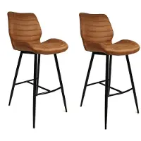 Bronx71 Industriële barkruk Morris cognac 71 cm - Barkrukken set van 2.