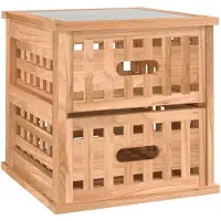 vidaXL Nachtkastje 34x34x34 cm massief walnotenhout