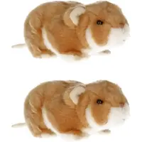 Semo Pluche knuffel hamster - 2x - 18 cm - speelgoed dieren hamsters - knaagdiertje