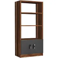 Kalune Design Boekenkast Ella | spaanplaat naturel 63.6x37x140 cm boekenkasten | NADUVI