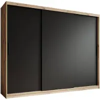 Meubella Kledingkast zwart eiken - 250x62x200 Kleerkast schuifdeuren