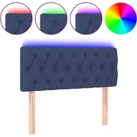 vidaXL Hoofdbord LED 90x7x78/88 cm stof blauw