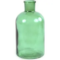 Countryfield Bloemenvaas - 2x stuks - mintgroen - glas - apotheker fles - D14 x H27 cm