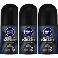 Nivea Deep Deo Roller - 3 x 50 ml