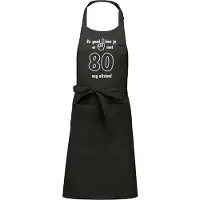 Kariban Mijncadeautje - Keukenschort - BBQ schort - Zo goed kun je er uitzien met 80 jaar - chique grijs