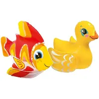 Intex kleine opblaas dieren zwembad setje eend/vis 25 cm - opblaasspeelgoed