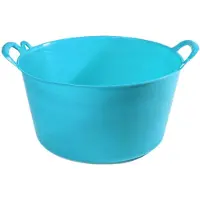 Forte Plastics Plasticforte flexibele emmer/kuip - blauw - kunststof - rond - 26 liter - 49 x 44 x 27 cm - Wasmanden