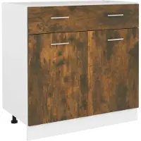 vidaXL Onderkast met lade, model Lyon, gerookt eikenhout, 80x46x81,5 cm