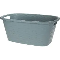 Bathroom Solutions Wasmand/wasgoed draagmand grijsgroen 35 liter 60 x 40 x 25 cm huishouden - Wasmanden