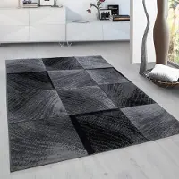 Muratap Plus vloerkleed laagpolig tapijt woonkamer grijs / zwart- 280x370 cm