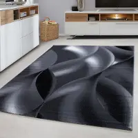 Muratap Plus vloerkleed laagpolig tapijt woonkamer grijs / zwart- 140x200 cm