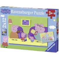 Ravensburger puzzel Thuis bij Peppa Pig - Twee puzzels - 12 stukjes - kinderpuzzel