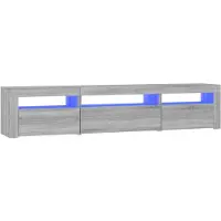 vidaXL Tv-meubel met LED-verlichting 195x35x40 cm grijs sonoma eiken