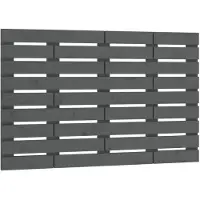 vidaXL Hoofdbord wandmontage 81x3x63 cm massief grenenhout grijs