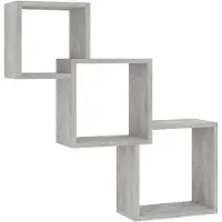 vidaXL Wandschappen kubus 68x15x68 cm bewerkt hout betongrijs