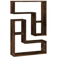 vidaXL Wandschappen 2 st 50x15x50 cm bewerkt hout gerookt eikenkleurig
