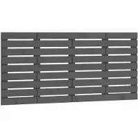 vidaXL Hoofdbord wandmontage 156x3x63 cm massief grenenhout grijs