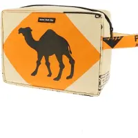 Morethanhip - Grote toilettas 5,6 L van gerecyclede cementzakken - Yindee - kameel - 27 x 19 x 11 cm