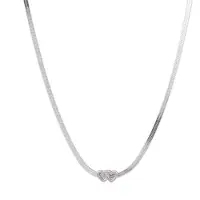 Go Dutch Label Collier gladde slang 2 open hartjes Goud