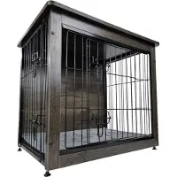 Topmast Vintage FurNiture Hondenbench - Donkergrijs - Met Benchmat - Hondenbench Hout - Bench voor honden - 69 x 51 x 60 cm