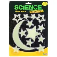 Johntoy Glow in the Dark Maan en Sterren 13-delig - Glow in the Dark Stickers - Glow in the Dark Planeten - Glow in the Dark Maan
