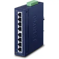 Planet IGS-801T IP30: Industriële Gigabit Ethernet switch met 8 poorten, geschikt voor gebruik in omgevingen met temperaturen tussen -40 en 75 graden Celsius