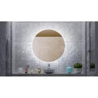 Gliss Design Oko koperen spiegel met LED-verlichting en verwarming 40cm