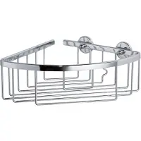 TESA Aluxx hoek douche- badmand, hoogglans verchroomd aluminium, zelfklevend