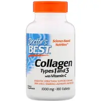 Doctors Best - Collageen Type 1 en 3 met Vitamine C, 1000 mg - 180 Tabletten