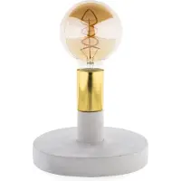 Groenovatie Tafellamp Beton - E27 Fitting - Grijs/Goud - ⌀18x24cm