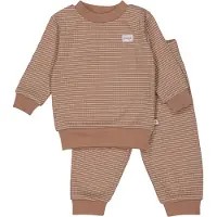 Feetje Wafel pyjama bruin/wit Jongens/Meisjes Katoen Streep - maat 62