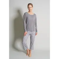 Tom Tailor Victoria Dames pyjama - 7/8 broek - Grijs