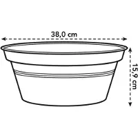 Elho Green Basics Schaal 38 - Bloempot voor Buiten - Ø 38.0 x H 15.9 cm - Mild terra