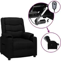 vidaXL Fauteuil elektrisch verstelbaar kunstleer zwart