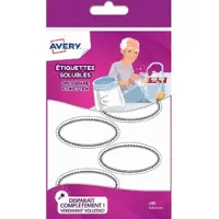 Avery Oplosbare etiketten wit, afneembaar SOLUB18 - 4 stuks