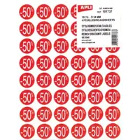 APLI Agipa Kortinglabel -50%, rood, pak van 192 stuks, verwijderbaar - 5 stuks