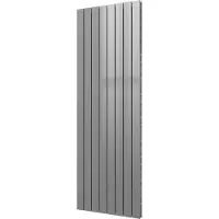 Boss & Wessing Designradiator plieger cavallino retto dubbel 1549 watt middenaansluiting 180x60,2 cm zilver metallic