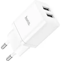 Hoco N25 Smartphone Oplader 2x USB - Universeel - Wit