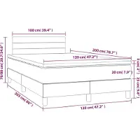 vidaXL Boxspring met matras stof donkerbruin 120x200 cm