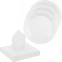 SANTEX servies set karton - 10x bordjes/25x servetten - wit - Feestbordjes